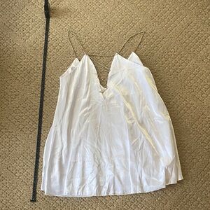 Elegant White Satin Slip Dress